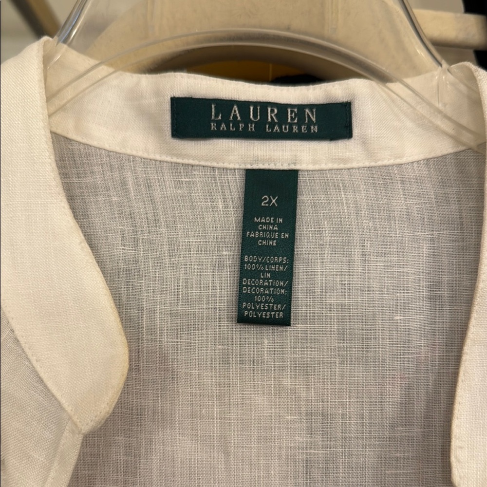 Ralph Lauren Cream linen embroidered tunic - Picture 3 of 5
